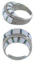 White Inlay Opal Sterling Silver Southwest Ring Size 7-3/4 JX38391